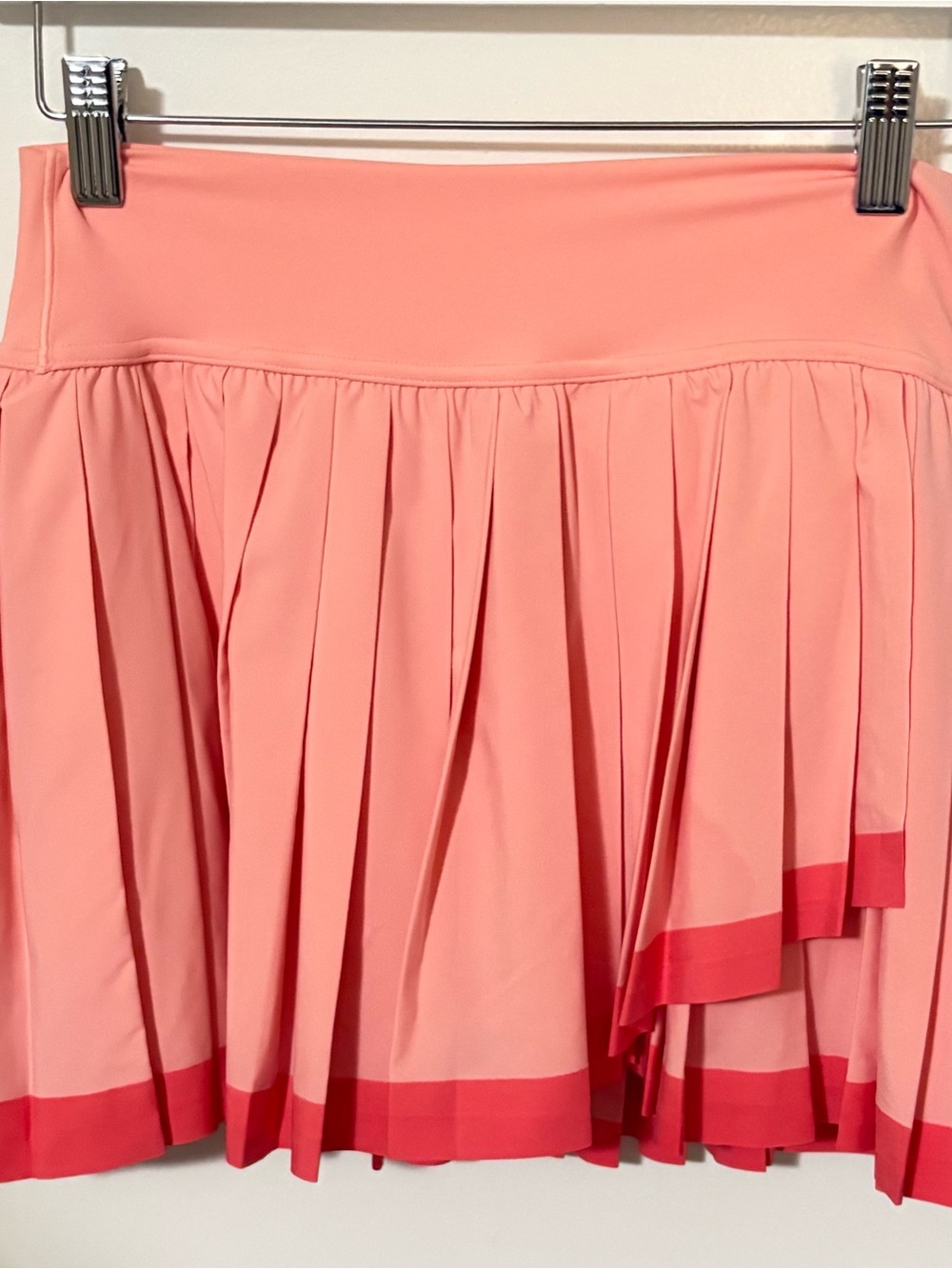 aerie Coral Pink Pleated Contrast-Hem Skirt NWOT